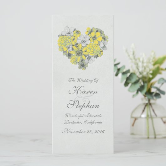 Vintage huwelijksprogramma's programmakaart (Staand voorkant)