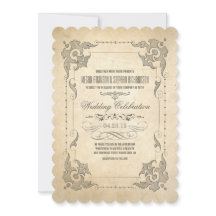 Vintage huwelijksuitnodiging antiek bloeit