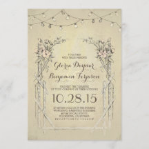 Vintage huwelijksuitnodiging met strijklichten