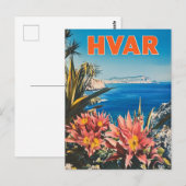 Vintage Hvar Kroatië Briefkaart (Voorkant / Achterkant)