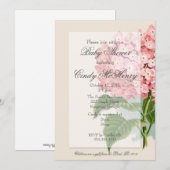Vintage Hydrangea Baby shower Kaart (Voorkant / Achterkant)