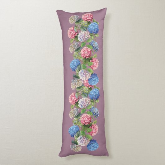Vintage Hydrangea Body Pillow Lichaamskussen (Achterkant (Verticaal))