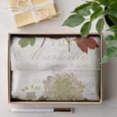 Vintage Hydrangea Botanical French Text Decoupage Tissuepapier (Geschenk)