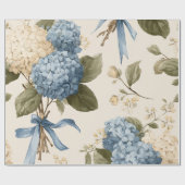 Vintage Hydrangea Bouquet Pattern Cadeaupapier (Vlak)