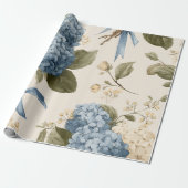 Vintage Hydrangea Bouquet Pattern Cadeaupapier (Uitgerold)