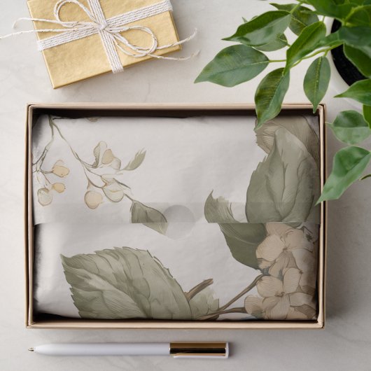 Vintage Hydrangea Bouquet Pattern Tissuepapier (Geschenk)