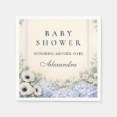 Vintage Hydrangea Floral Frame Baby Shower Servet (Voorkant)