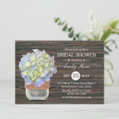 Vintage Hydrangea Floral Mason Jar Vrijgezellenfee Kaart (Staand voorkant)