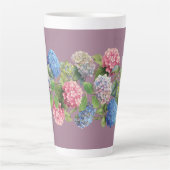 Vintage Hydrangea Latte Mug Latte Mok (Voorkant)