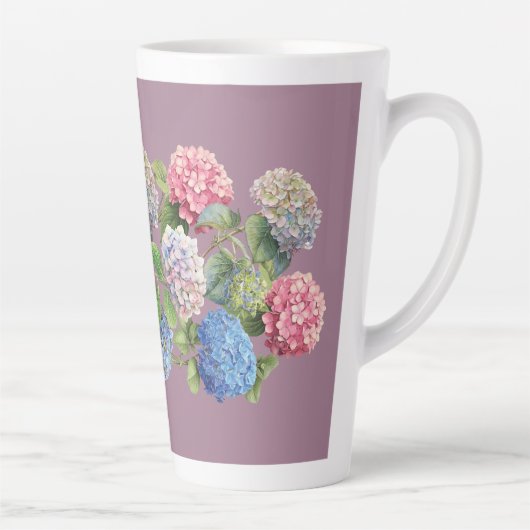 Vintage Hydrangea Latte Mug Latte Mok (Rechts)