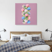 Vintage Hydrangea Stretched Canvas (Insitu (Slaapkamer))