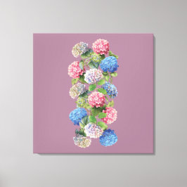 Vintage Hydrangea Stretched Canvas Afdruk