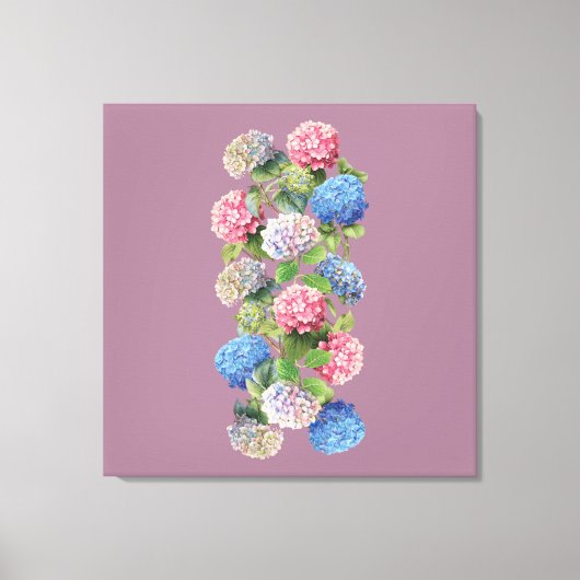 Vintage Hydrangea Stretched Canvas Afdruk (Voorkant)