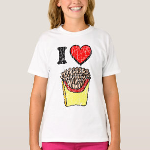 Vintage I Heart Franse Frites T-shirt