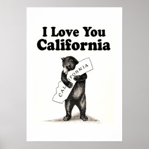 Vintage I hou van je Californië Poster