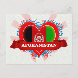 Vintage I houdt van Afghanistan Briefkaart