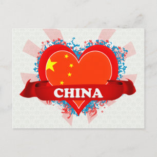 Vintage I houdt van China Briefkaart