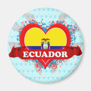 Vintage I houdt van Ecuador Magneet