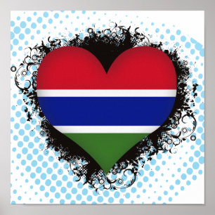 Vintage I houdt van Gambia Poster