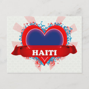 Vintage I houdt van Haïti Briefkaart