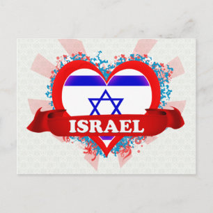 Vintage I houdt van Israël Briefkaart