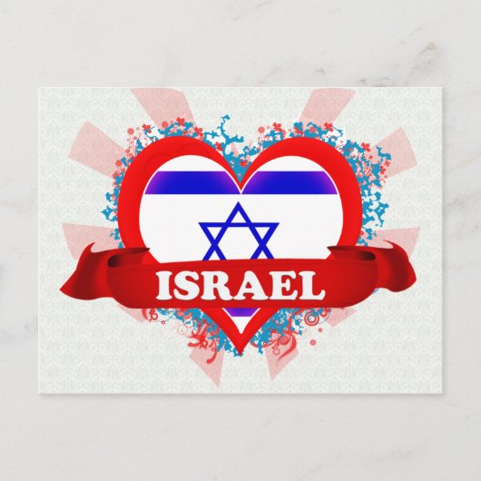Vintage I houdt van Israël Briefkaart (Voorkant)