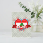 Vintage I houdt van Libanon Briefkaart (Staand voorkant)