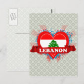 Vintage I houdt van Libanon Briefkaart (Voorkant / Achterkant)