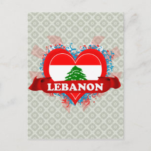 Vintage I houdt van Libanon Briefkaart