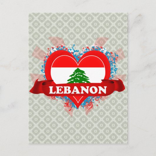 Vintage I houdt van Libanon Briefkaart (Voorkant)