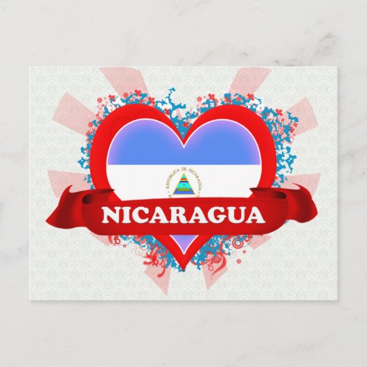 Vintage I houdt van Nicaragua Briefkaart (Voorkant)
