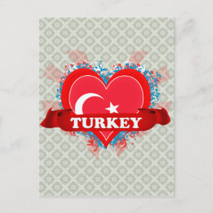 Vintage I houdt van Turkije Briefkaart