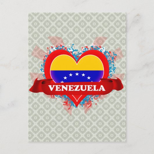 Vintage I houdt van Venezuela Briefkaart (Voorkant)