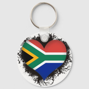 Vintage I houdt van Zuid-Afrika Sleutelhanger