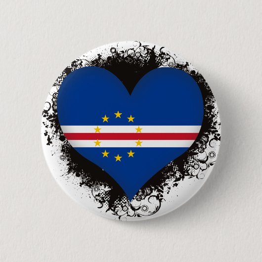 Vintage I-liefdesKaapverdië Ronde Button 5,7 Cm (Voorkant)