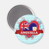 Vintage I Love Anguilla Magneet (Voorkant / Achterkant)