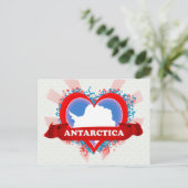 Vintage I Love Antarctica Briefkaart (Staand voorkant)
