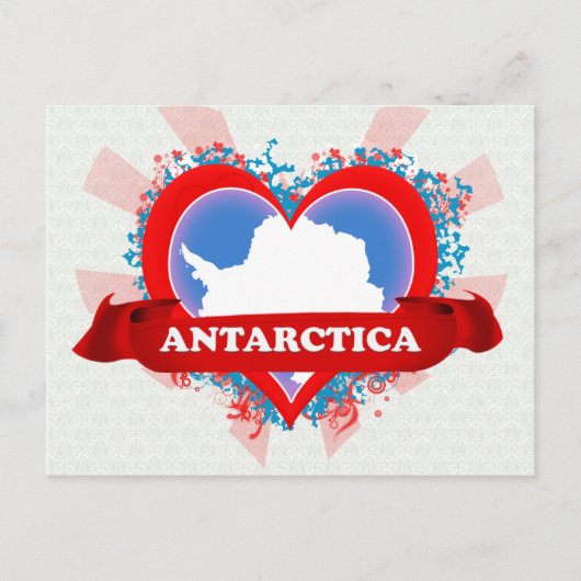 Vintage I Love Antarctica Briefkaart (Voorkant)