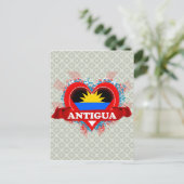 Vintage I Love Antigua Briefkaart (Staand voorkant)