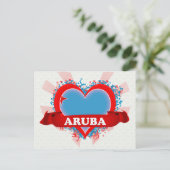Vintage I Love Aruba Briefkaart (Staand voorkant)
