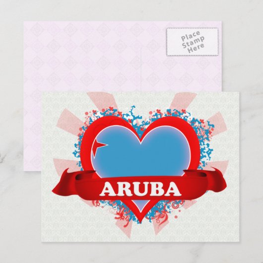 Vintage I Love Aruba Briefkaart (Voorkant / Achterkant)