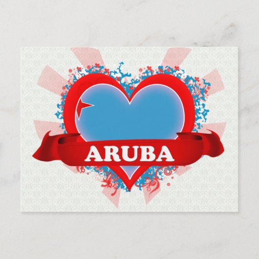 Vintage I Love Aruba Briefkaart (Voorkant)