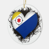 Vintage I Love Bonaire Keramisch Ornament (Links)