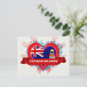 Vintage I Love Cayman Islands Briefkaart (Staand voorkant)