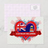 Vintage I Love Cayman Islands Briefkaart (Voorkant / Achterkant)