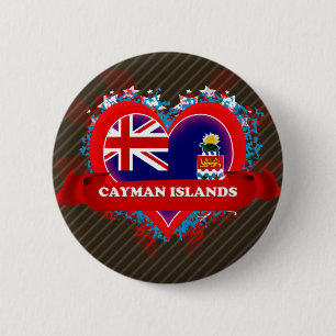 Vintage I Love Cayman Islands Ronde Button 5,7 Cm