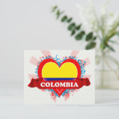 Vintage I Love Colombia Briefkaart (Staand voorkant)