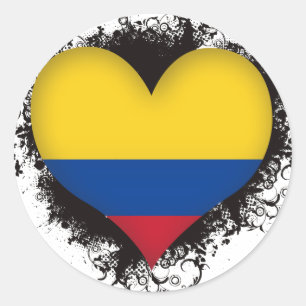 Vintage I Love Colombia Ronde Sticker