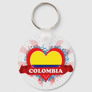 Vintage I Love Colombia Sleutelhanger