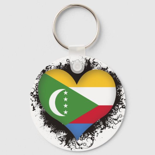 Vintage I Love Comoros Sleutelhanger (Voorkant)